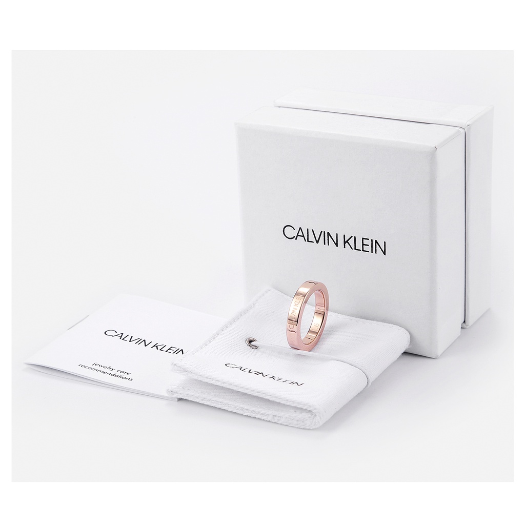 Nhẫn cặp đôi Calvin Klein Hook Rose Gold Ring - Nhẫn CK Authentic, thẻ tag, bill check Code