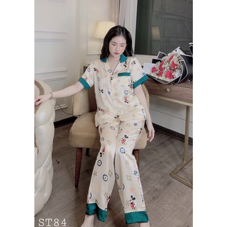 Pijama Nữ Lụa Cao Cấp Chất Vải Mềm Siêu Thoáng Mát