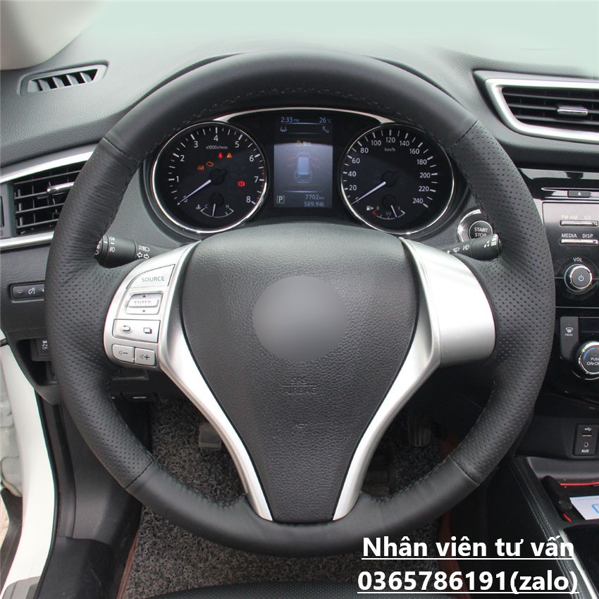Bọc vô lăng xe Nissan Xtrail, Nissan Terra, Nissan Navara bằng da nappa cao cấp
