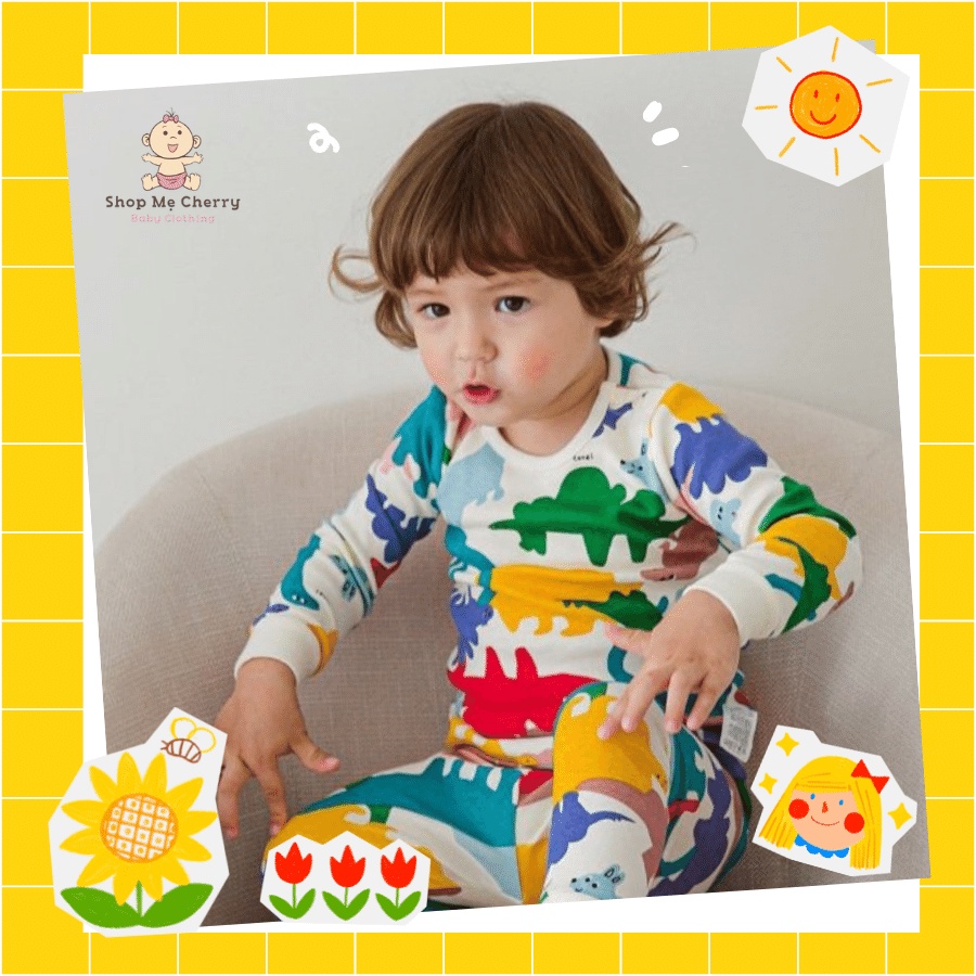 BỘ THU ĐÔNG DÀI TAY CAO CẤP TRẺ EM CỦA HÃNG CORDI-I, CHẤT THUN COTTON ORGANIC, KHỦNG LONG NHIỀU MÀU