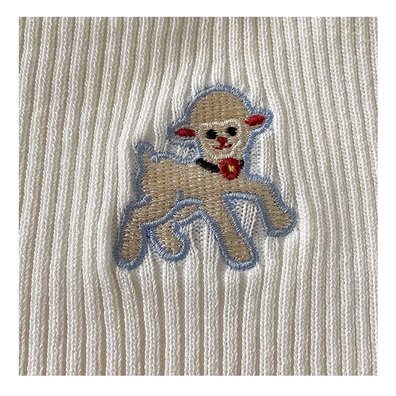 Áo Tank Top Dệt Kim Hoạ Tiết Thêu Thiết Kế Ngọt Ngào