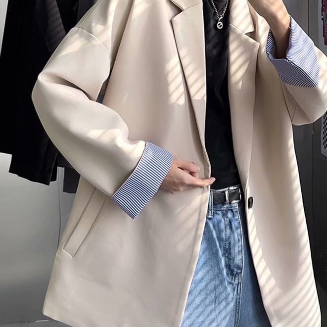 blazer nam Thiết Kế Đơn Giản Thời Trang áo choàng unisex Trẻ Trung phong cách Hàn Quốc áo khoác blazer nữ jacket