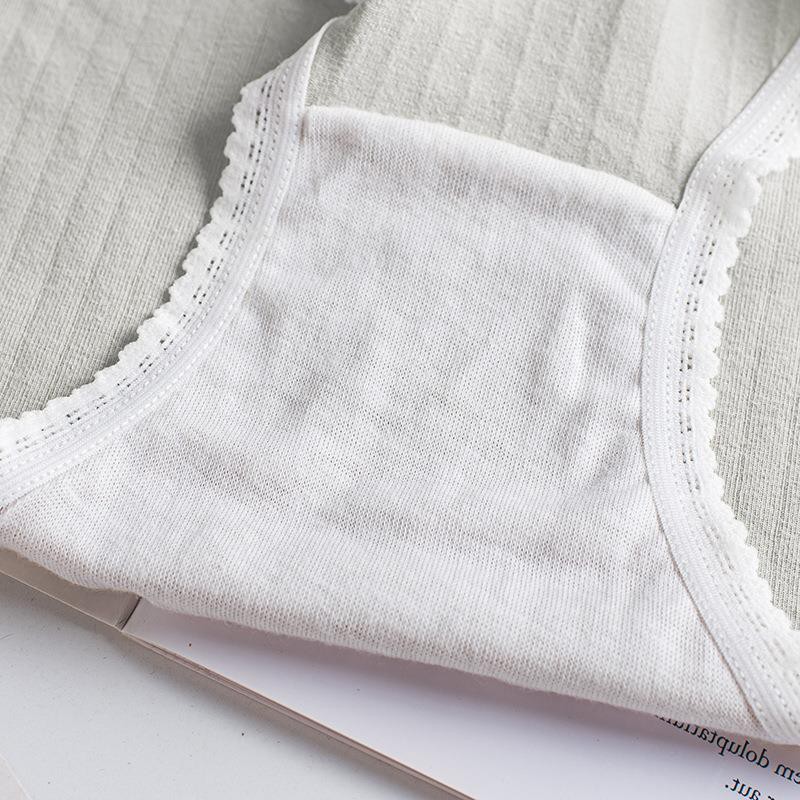 [CÓ SIZE XL] Quần lót cotton gân viền ren phong các Nhật Bản sexy quyến rũ thấm hút mồ hôi tốt Q//C49 | BigBuy360 - bigbuy360.vn