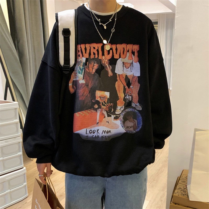 Áo sweatshirt size lớn tay dài họa tiết cá tính trẻ trung thời trang dành cho nam | BigBuy360 - bigbuy360.vn