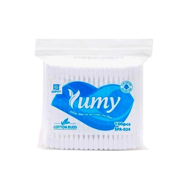 Tăm bông người lớn Yumy - an toàn cho sức khoẻ ( bông ngoáy tai người lớn) gói 100 que