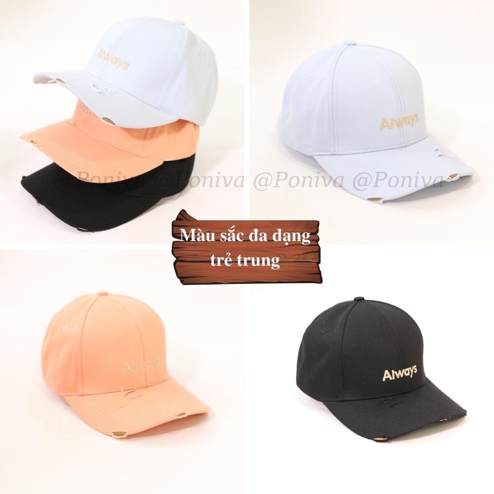 Mũ lưỡi trai ❤️ Nón kết thêu chữ Allway chất vải kaki unisex phối tua rua phong cách Ulzzang Thời trang PONIVA siêu hot