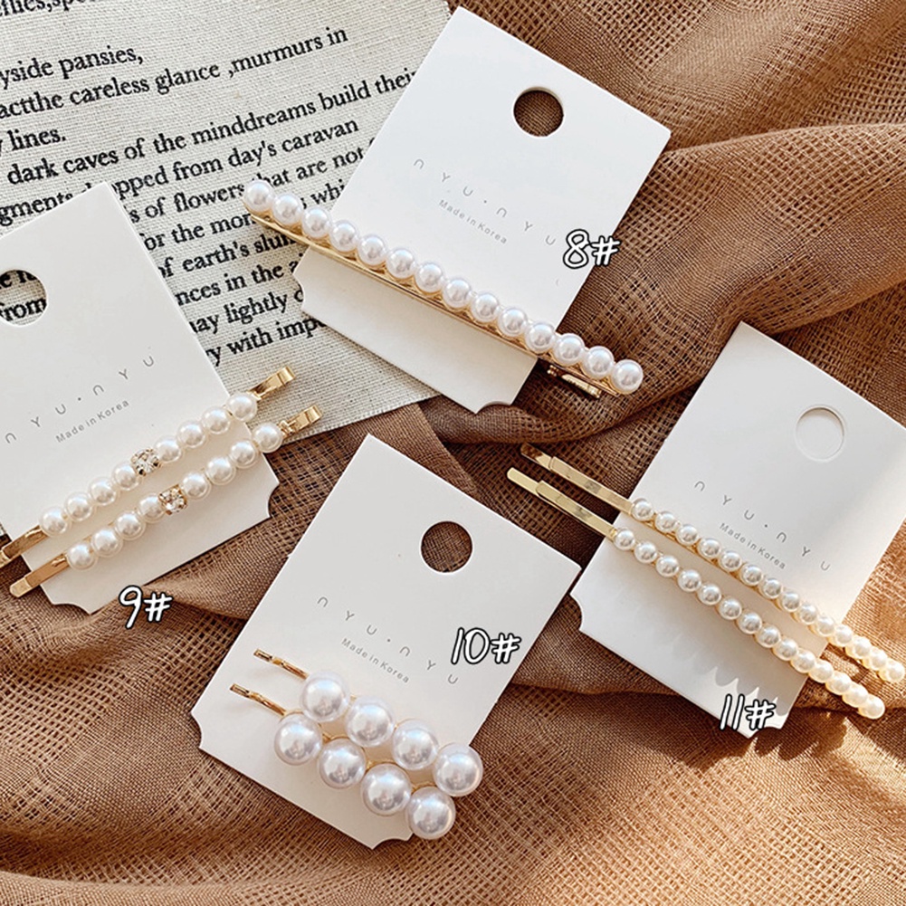 Kẹp Tóc Nữ Đính Ngọc Trai Giả Phong Cách Vintage