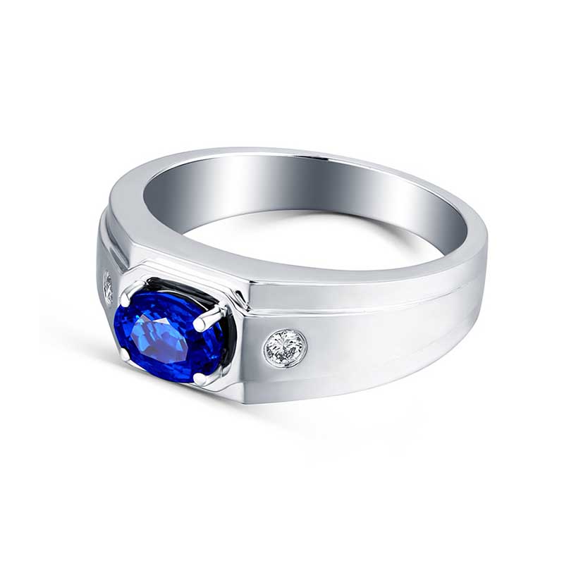 Nhẫn Thép Titan Đính Đá Zircon Xanh Thời Trang Cho Nam