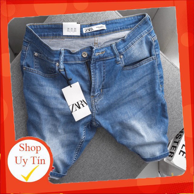 Quần Short Zara Denim chính phẩm, form skinny fit, ngang gối trẻ trung VNXK