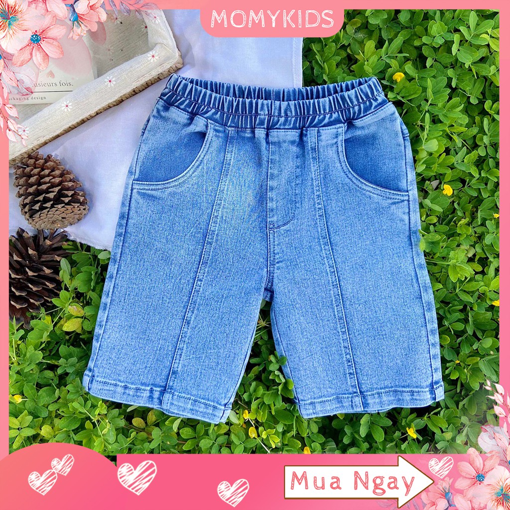 Quần Jean Ngố Cho Bé Trai Bé Gái, Quần Short Trẻ Em Chất Bò Mềm Size 9-30kg