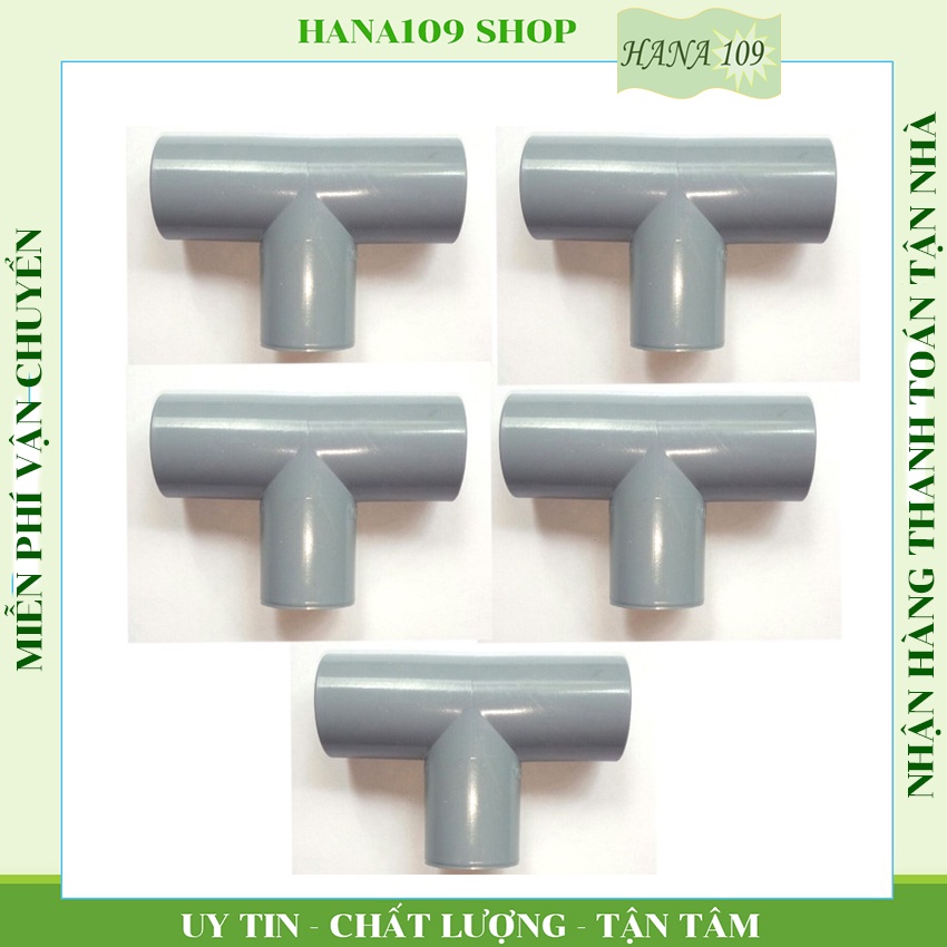 Bộ 05 chữ T 21 mm nhựa PVC cao cấp dùng cho hệ thống tưới cây, hệ thống nước sinh hoạt phy 21