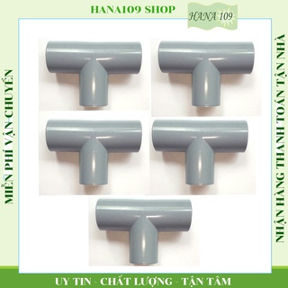 Bộ 05 chữ T 21 mm nhựa PVC cao cấp dùng cho hệ thống tưới cây, hệ thống nước sinh hoạt phy 21