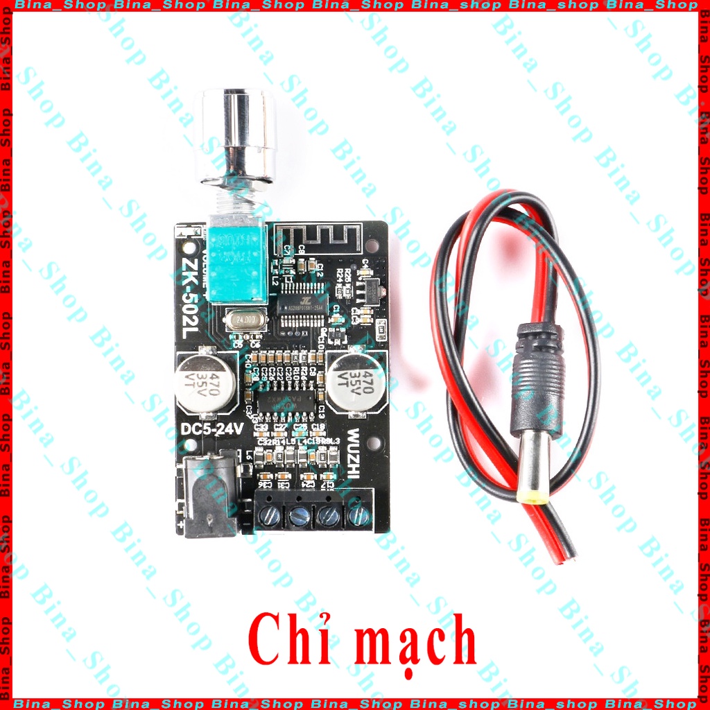 Mạch khuếch đại âm thanh Bluetooth 5.0 DC 5-24V 2x50W ZK-502L