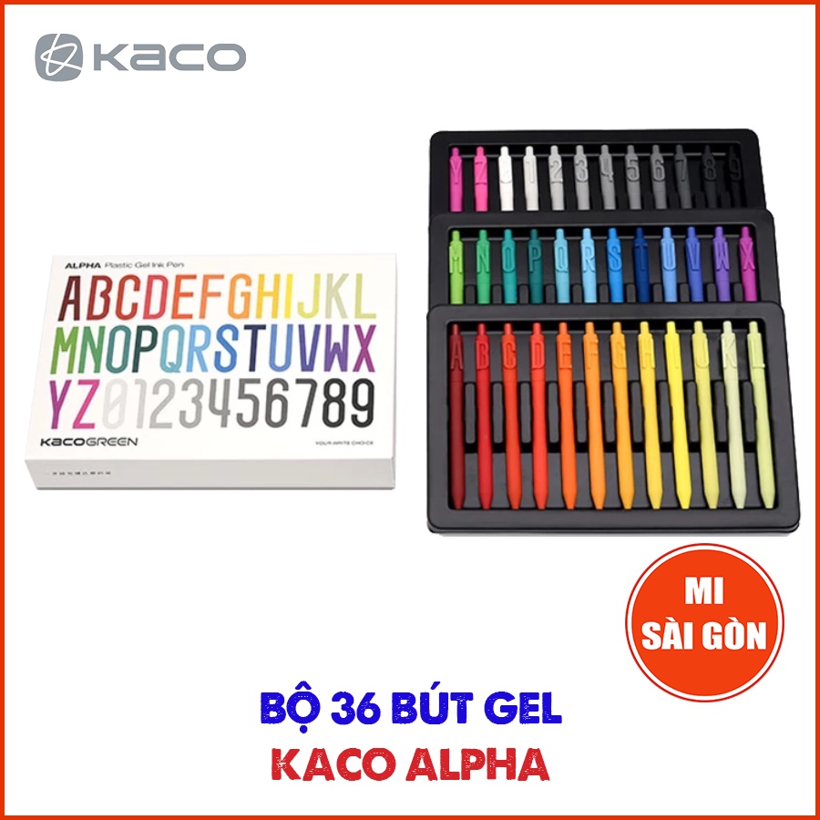 [Hỏa Tốc HCM] Bộ 36 Bút Gel KACO ALPHA Chính hãng Cao cấp (Mực Đen)