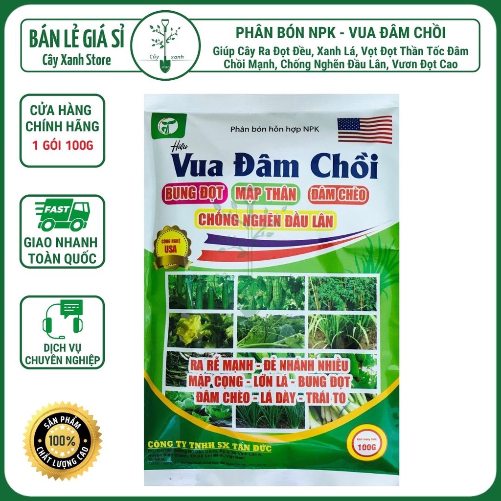 Phân Bón Vua Đâm Chồi Giúp Cây Ra Đọt Đều, Xanh Lá, Vọt Đọt Thần Tốc Đâm Chồi Mạnh, Chống Nghẽn Đầu Lân, Vươn Đọt Cao
