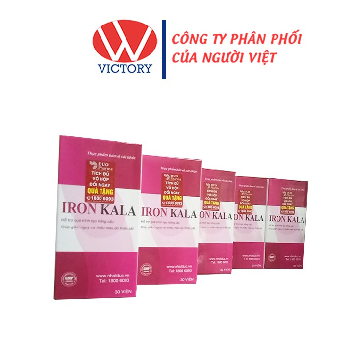 Viên Uống Iron Kala (Hộp 30 viên) - Hỗ Trợ Quá Trình Tạo Hồng Cầu Và Giảm Nguy Cơ Thiếu Máu - Victory Pharmacy