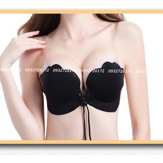 Áo dán ngực cao cấp Áo dán ngực con sò mút dày 3 cm dây rút tạo khe nâng ngực