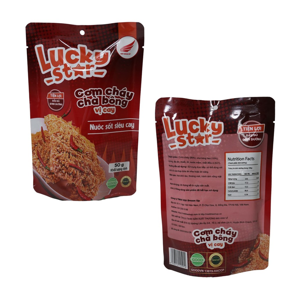 Cơm cháy chà bông vị (Truyền Thống-Cay-Phô Mai) Lucky Star 50g thơm ngon đậm vị nhiều dinh dưỡng | Đồ ăn vặt Nonglamfood