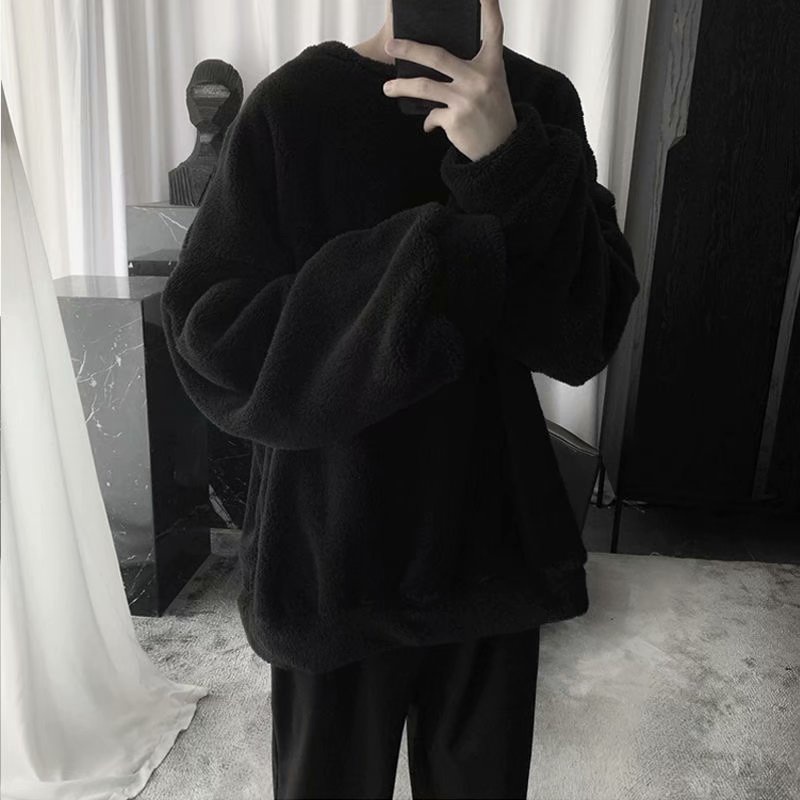 Áo sweater cổ tròn dáng rộng phong cách Hàn Quốc độc đáo cho cặp đôi