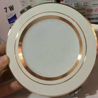 Đèn led âm trần viền vàng/bạc 9w đổi màu, đế đúc