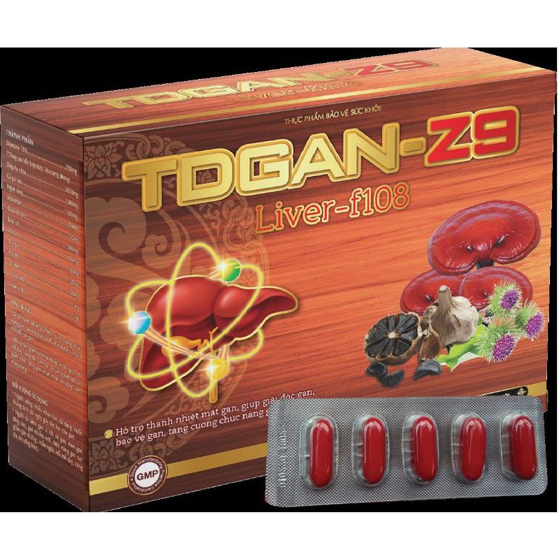 TDGAN-Z9 Liver - F108 Hỗ trợ thanh nhiệt mát gan, giúp giải độc gan, bổ gan, tăng cường chức năng gan hộp 60 viên
