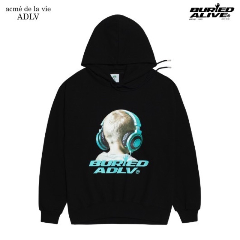[Nỉ bông cao cấp] Áo hoodie ADLV in hình bé đeo tai nghe
