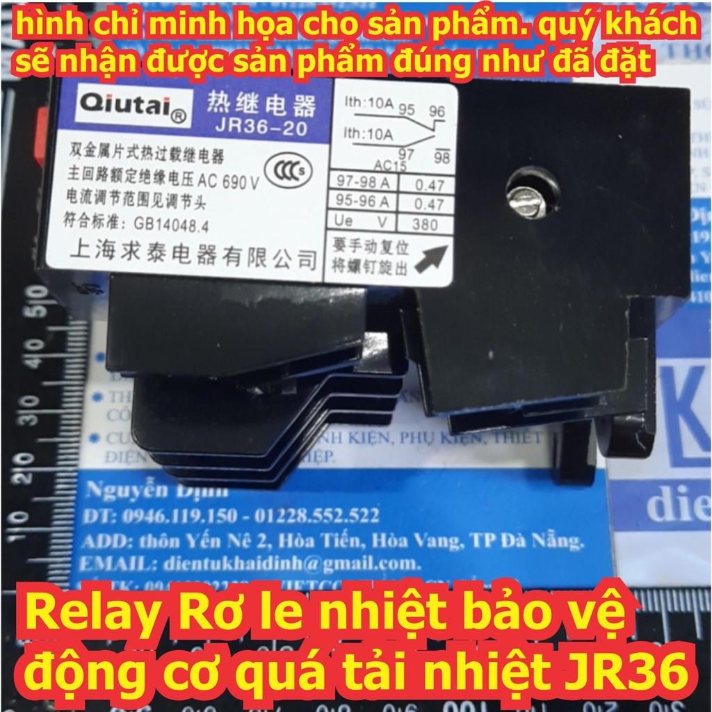 Relay Rơ le nhiệt bảo vệ động cơ quá tải nhiệt JR36-20 JR36-63 JR36-160 kde5337