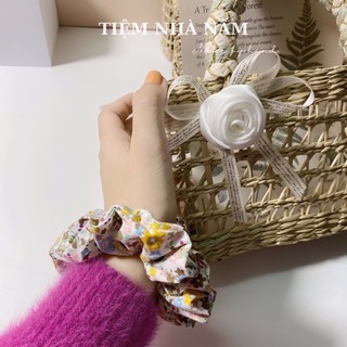 🎀 CỘT TÓC SCRUNCHIES VẢI HOA HOT NHẤT MÙA HÈ - [ Nhà Nấm handmade ]
