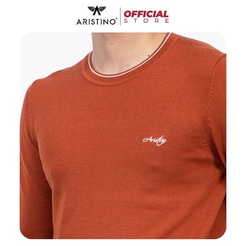 Áo Len Nam Cổ TrònARISTINO Cao Cấp Chất Cotton Mềm Thoáng Khí Bền Màu Ấm Ấp Không Bai Giãn AWO005W1