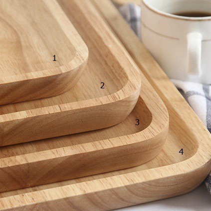 Khay gỗ chữ nhật THE BAMBOO cách nhiệt chống dính trang trí gỗ cao su Nhật Bản | BigBuy360 - bigbuy360.vn