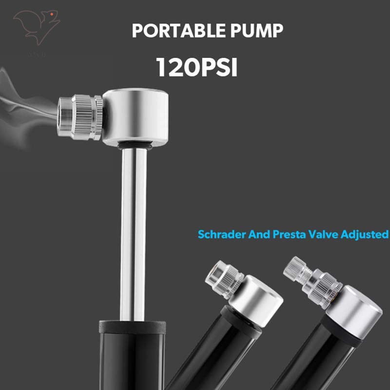 Ống Bơm Xe Đạp Mini Bằng Hợp Kim Nhôm Áp Suất Cao Có Thể Thay Đổi Tiện Dụng