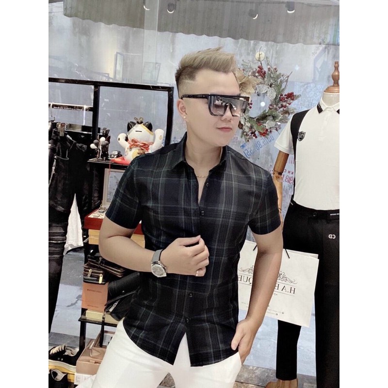 Áo sơ mi Nam ngắn tay thời trang lịch lãm, phối caro nhiều màu trẻ trung cho chàng dạo phố | BigBuy360 - bigbuy360.vn