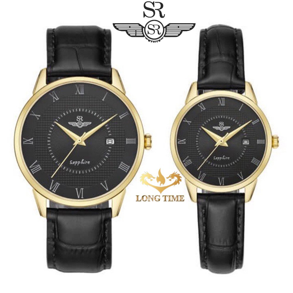 Đồng hồ Đôi SRWATCH SR1057.4601TE đen Mặt kính Sapphire chống nước , chống va đập bảo hành 24 tháng