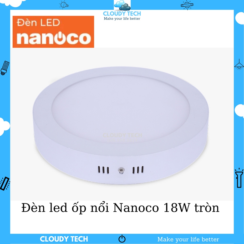 Đèn LED Panel Ốp Trần Nổi Loại Tròn 18W - Chính Hãng NANOCO