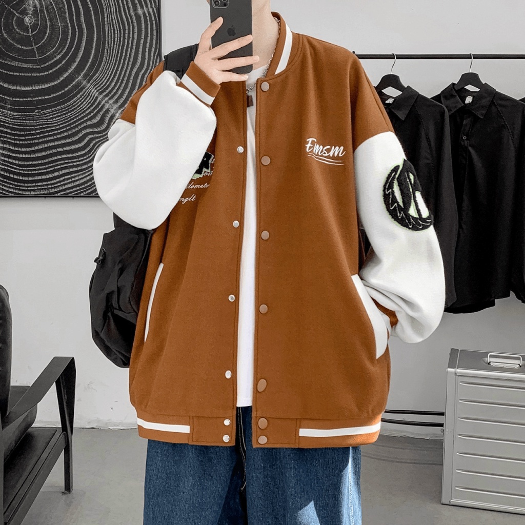 Áo Khoác Nỉ Nam Dây Khóa Kéo Kiểu Dáng Bomber Phong Cách Bóng Chày Hình In Sác Nét Form Rộng Mặc Thoáng Mát [NEW UNISEX]