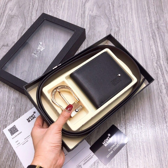 H*Set nịt + ví Mont blanc full box