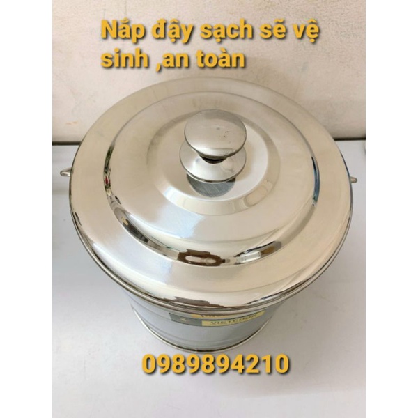 Bình đựng nước sữa ,thực phẩm inox 10 ,15 , 20lít  ko vòi ,Xô inox có nắp đậy inox 304