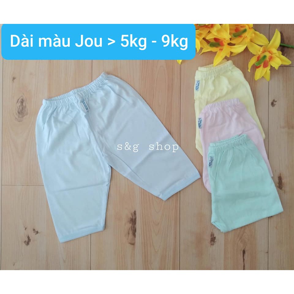 Quần sơ sinh dài Màu JOU cho bé trai, bé gái - Cotton 100% chất vải mềm, mịn, hàng Việt Nam chất lượng