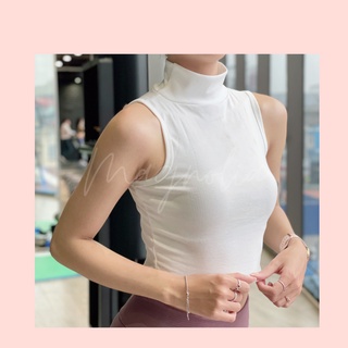 Áo Croptop Magnolia by Leah Ba lỗ Cổ cao, Áo Tanktop cổ ca tôn dáng