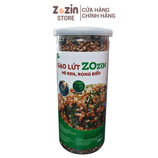 Combo cơm gạo lức rong biển mè đen sấy kèm bánh gạo lức vị rong biển hộp 125g, thực phẩm cân bằng dinh dưỡng, giảm cân