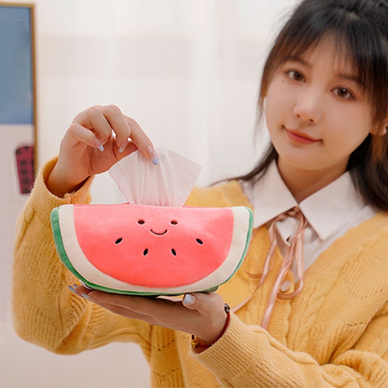 Hộp Đựng Khăn Giấy Hình Trái Cây Bằng Lông Nhung Dễ Thương Xinh Xắn