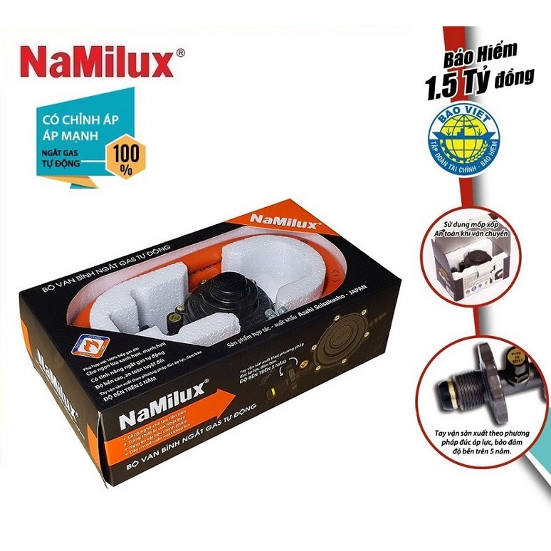 [Mã ELFLASH5 giảm 20K đơn 50K] BỘ VAN ĐIỀU ÁP NGẮT GAS TỰ ĐỘNG NAMILUX NA-345S-VN BẢO VỆ AN TOÀN ( LOẠI NGUYÊN BỘ )