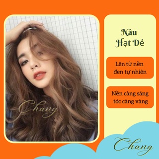 Thuốc Nhuộm Tóc Màu NÂU HẠT DẺ Không Tẩy Tặng Găng Tay, Trợ nhuộm
