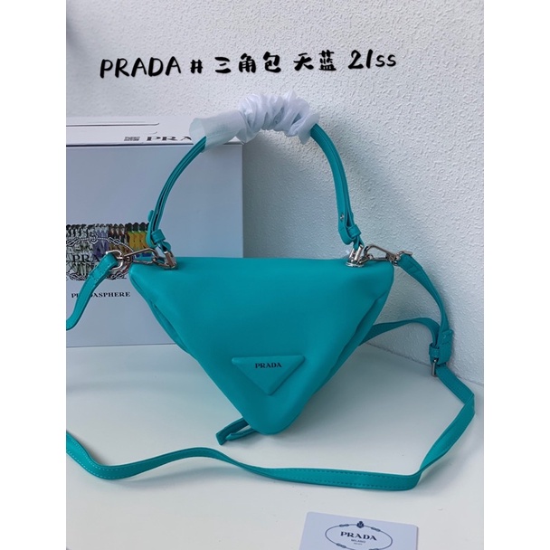 Túi xách/ túi đeo chéo nữ hình tam giác độc đáo thương hiệu thời trang cao cấp Prada chất liệu da thật