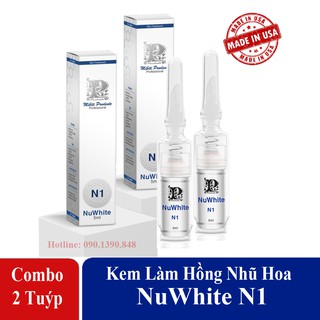 [Combo 2 Tuýp] Kem Làm Hồng Nhũ Hoa NUWHITE N1 (Hàng MỸ - Đầu Vát - Có Tem) - Cam Kết Hiệu Quả Chỉ Sau 7 Ngày Sử Dụng.