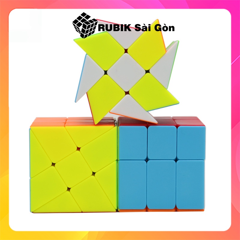 Rubik Biến Thể WindMill Cube Stickerless Rubic Ma Thuật Cối Xay Gió Khó Đẹp Mượt Xoay Trơn Giá Rẻ Moyu Meilong
