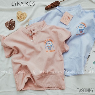 Áo sơ mi cổ trụ bé trai tay ngắn tas004my | lynakids