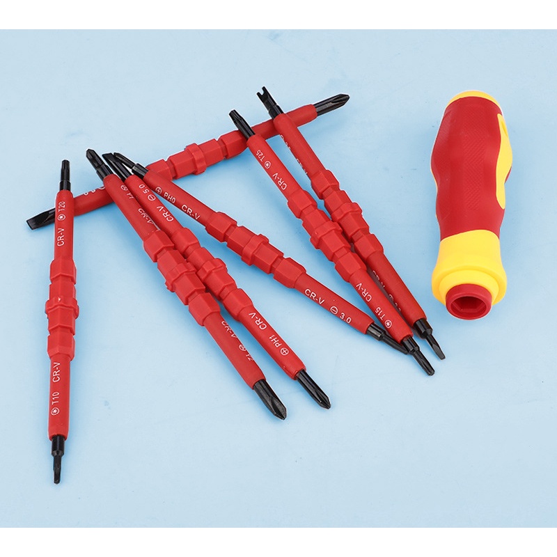 Bộ 8 tô vít đặc biệt: tô vít chữ thập, tô vít 4 cạnh, tô vít chữ U, tô vít tam giác 3 cạnh...; có từ tính mạnh TUOSEN