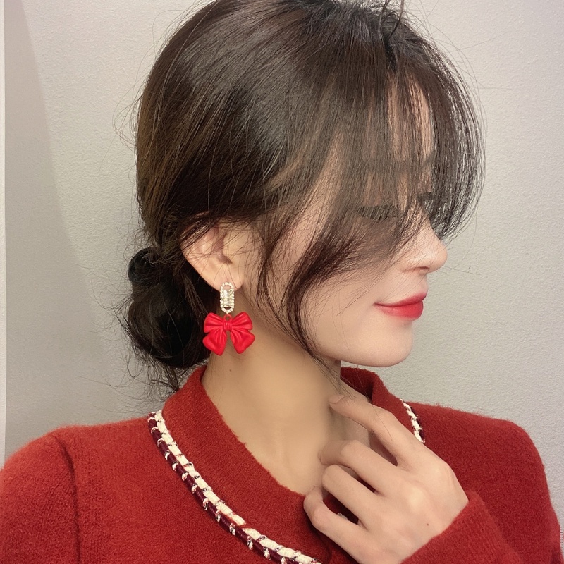 Khuyên Tai Nơ Đen Thanh Lịch Thời Trang Hàn Quốc