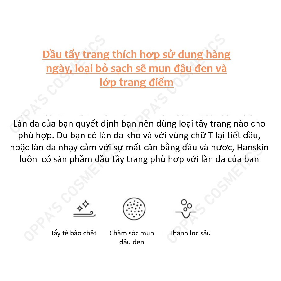 Dầu tẩy trang HANSKIN CLEANSING OIL & BLACKHEAD BHA